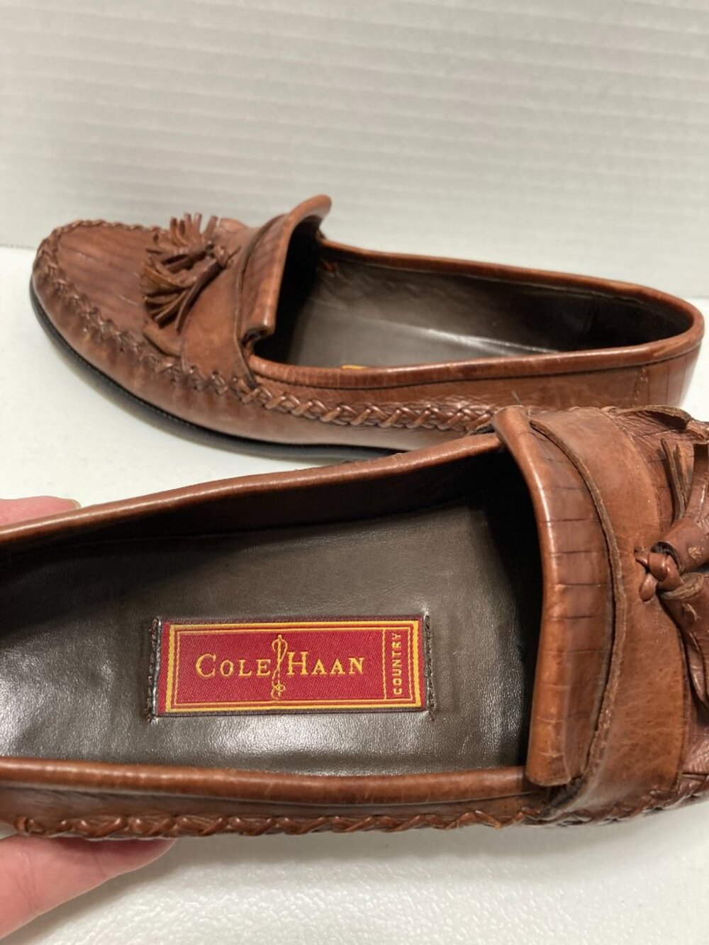 Vintage Cole Haan Country Women’s Kiltie Tassel Loafers Leather Brown Moccasins - Picture 4 of 12